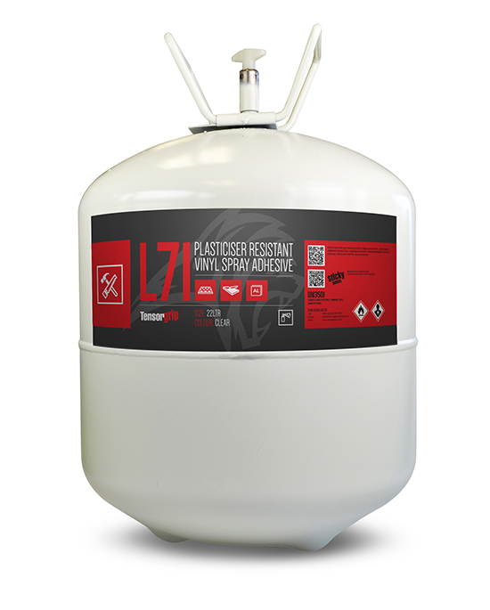 TensorGrip L71 Plasticiser Resistant Vinyl Spray Adhesive TensorGrip L71 Plasticiser Resistant Vinyl Spray Adhesive